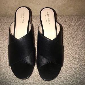 Cole Haan Black leather sandal size 8.5 Gabby NWOT